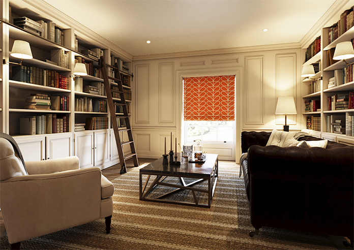 Orla Kiely Jumbo Linear Stem, Persimmon - Roman Blind - Image 6